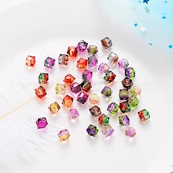 Two Tone Transparent Spray Painted Acrylic Beads&nbsp;ACRP-T005-10mm-26-M