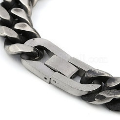 304 Stainless Steel Cuban Link Chain Bracelets for Men&nbsp;BJEW-B102-08AS