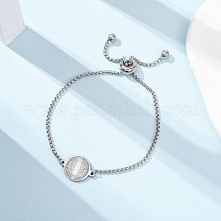 304 Stainless Steel Box Chain Slider Bracelets&nbsp;BJEW-B163-01P