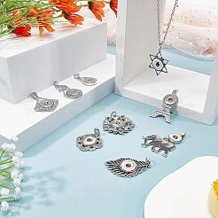 9Pcs 9 Style Alloy Hang Snap Base Big Pendants&nbsp;FIND-GF0004-30