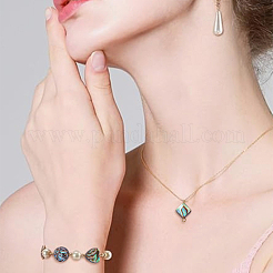 10Pcs 5 Styles Natural Abalone Shell/Paua Shell Connector Charms&nbsp;PALLOY-WH00011