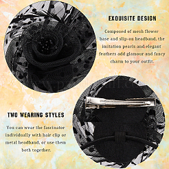 Gauze Feather Flower Hair Bands for Women&nbsp;OHAR-WH20002-05