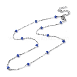 304 Stainless Steel with Enamel Satellite Chain Necklaces&nbsp;NJEW-G117-01P