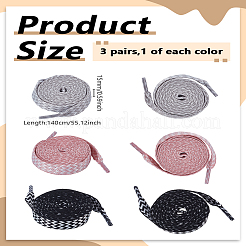 6Pcs 3 Colors Wave Pattern Polyester Shoelaces&nbsp;FIND-LP0008-83