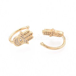 Brass Micro Pave Clear Cubic Zirconia Cuff Earrings&nbsp;EJEW-T047-72G