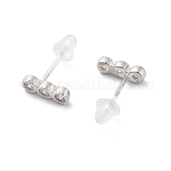 925 Sterling Silver Clear Cubic Zirconia Stud Earrings&nbsp;EJEW-S243-03S