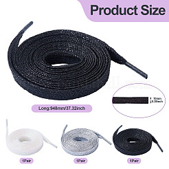 3 Pairs 3 Colors Polyester Cord Shoelace&nbsp;AJEW-TA0002-36B