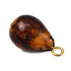 Handmade Gold Sand Lampwork Pendants&nbsp;PALLOY-JF04372-02
