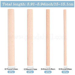 14Pcs 4 Styles Wood Craft Sticks&nbsp;WOOD-SP0001-76