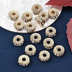 Rack Plating Flat Round Alloy Rhinestone Beads&nbsp;LS-RB-D293-02LG