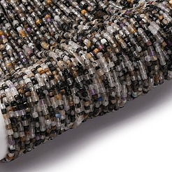 Natural Tourmalinated Quartz/Black Rutilated Quartz Beads Strands&nbsp;G-RM2025-C18-A