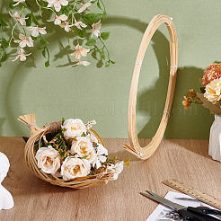 Flat Natural Bamboo Wicker Strips&nbsp;DIY-WH0740-12B