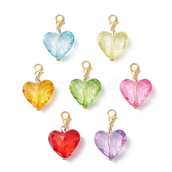 Transparent Acrylic Heart Pendant Decorations&nbsp;HJEW-JM04124
