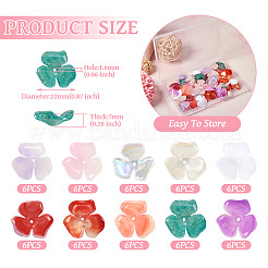 60Pcs 10 Colors Opaque Acrylic Bead Caps&nbsp;OACR-TA0002-61