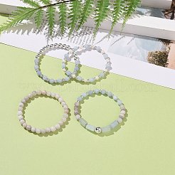 4Pcs 4 Style Natural & Synthetic Mixed Gemstone & 304 Stainless Steel Beaded Stretch Bracelets Set for Women&nbsp;BJEW-JB09116