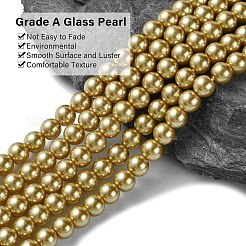 Eco-Friendly Dyed Glass Pearl Beads Strands&nbsp;HY-A008-6mm-RB093