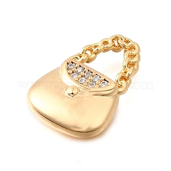 Brass Micro Pave Cubic Zirconia Pendants&nbsp;KK-C096-12G