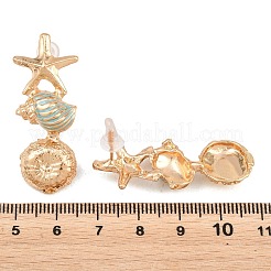 Alloy Enamel Stud Earrings&nbsp;EJEW-Z172-04G