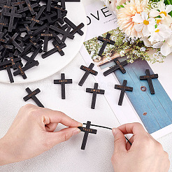 100Pcs 10 Styles Wooden Pendants&nbsp;WOOD-GA0001-93B