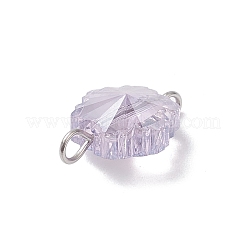 5Pcs 5 Colors Electroplate Glass Connector Charms&nbsp;PALLOY-JF04337-02