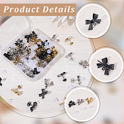 30 Pairs 3 Colors 304 Stainless Steel Bowknot Stud Earring Findings&nbsp;STAS-SP0002-10