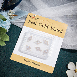 8Pcs Brass Pave Clear Cubic Zirconia Connector Charms&nbsp;ZIRC-BBC0002-26