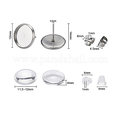 DIY 50Pairs Flat Round Earring Making Kits&nbsp;DIY-YW0001-90P
