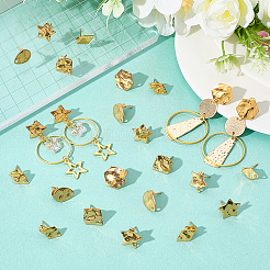40Pcs 5 Styles 304 Stainless Steel Stud Earring Findings&nbsp;STAS-SC0010-37