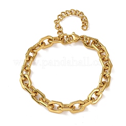 304 Stainless Steel Rectangle Link Chain Bracelets for Women&nbsp;BJEW-F536-17G