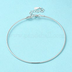 Anti-Tarnish Rhodium Plated 925 Sterling Silver Bangles&nbsp;LS-BJEW-G681-01B-P