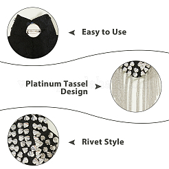 Non-woven Fabrics & Plastic & Iron Tassel Rivet Epaulettes&nbsp;AJEW-WH0481-521P