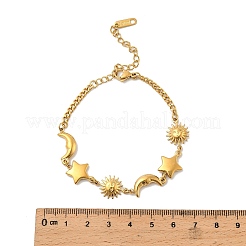 304 Stainless Steel Link Bracelets for Women Ion Plating(IP)&nbsp;BJEW-A052-01G