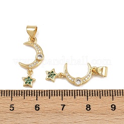 Brass Micro Pave Cubic Zirconia Pendants&nbsp;KK-C132-07G