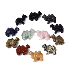 Natural & Synthetic Mixed Gemstone Camel Shape Figurines Set&nbsp;G-Q615-08