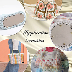 5Pcs 5 Style Rectangle & Flat Round & Oval PU Leather Knitting Crochet Bags Nail Bottom Shaper Pad&nbsp;DIY-PH0013-87A