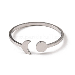 Non-Tarnish 304 Stainless Steel Open Cuff Rings&nbsp;RJEW-Q808-01A-P