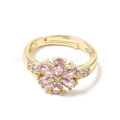 Brass Micro Pave Cubic Zirconia Cuff Open Rings&nbsp;CU-CBA5C10-03G