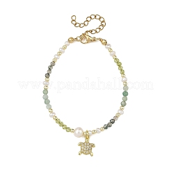 Brass Micro Pave Clear Cubic Zirconia Charm Bracelets&nbsp;BJEW-JB14399