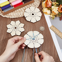 3Pcs 3 Styles Wood 7 Friendship Bracelet Display Stands&nbsp;ODIS-PH0001-89