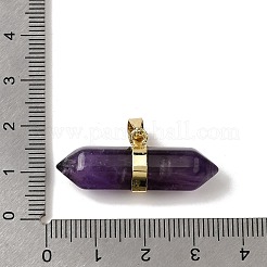 Natural Amethyst Double Terminal Pointed Pendants&nbsp;G-NH0001-15G-10