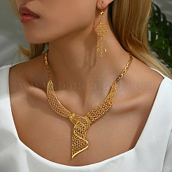 Alloy Hollow Statement Necklace & Earring Sets for Middle Eastern Bride&nbsp;KF3516