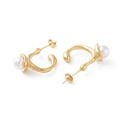Iron Plating(IP) 304 Stainless Steel Stud Earrings&nbsp;EJEW-D095-11G