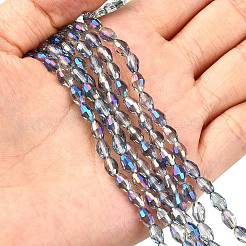 Electroplate Glass Beads Strands&nbsp;EGLA-J013-4x6mm-H03