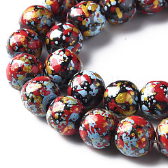 Spray Painted Non-magnetic Synthetic Hematite Beads Strands&nbsp;G-N337-06B