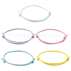 30Pcs 5 Color Adjustable Waxed Polyester Braided Cord Bracelets&nbsp;X1-BJEW-FZ00016