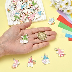 30Pcs 6 Styles Easter Alloy Enamel Pendants&nbsp;ENAM-YW0008-61