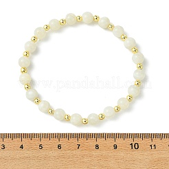 Natural White Moonstone & Synthetic Hematite Non-magnetic Beaded Stretch Bracelets for Women&nbsp;BJEW-JB13940-01