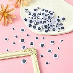 500Pcs 5 Style Black & White Plastic Wiggle Googly Eyes Buttons DIY Scrapbooking Crafts Toy Accessories with Label Paster on Back&nbsp;KY-YW0001-54