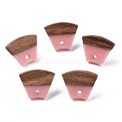 Resin & Walnut Wood Stud Earring Findings&nbsp;MAK-N032-028A