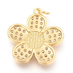 Brass Micro Pave Clear Cubic Zirconia Pendants&nbsp;KK-I683-05